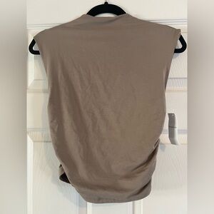 Abercrombie & Fitch Ruched Shell Sleeveless Top in Taupe NWT